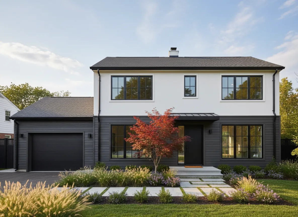 Deqor AI exterior transformation - after photo with modern contemporary facade