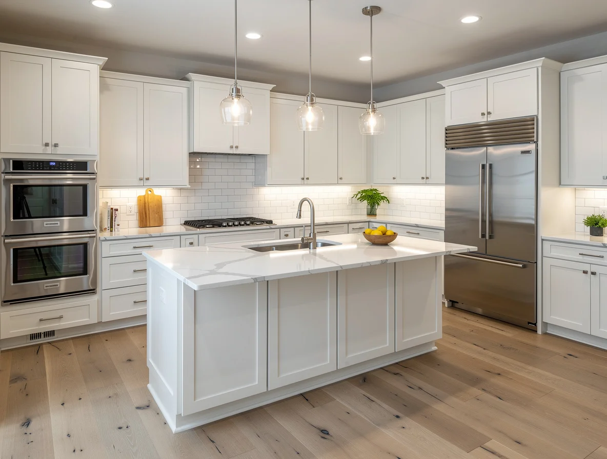 Kitchen after photorealistic AI renovation preview showing transformed modern design by Deqor
