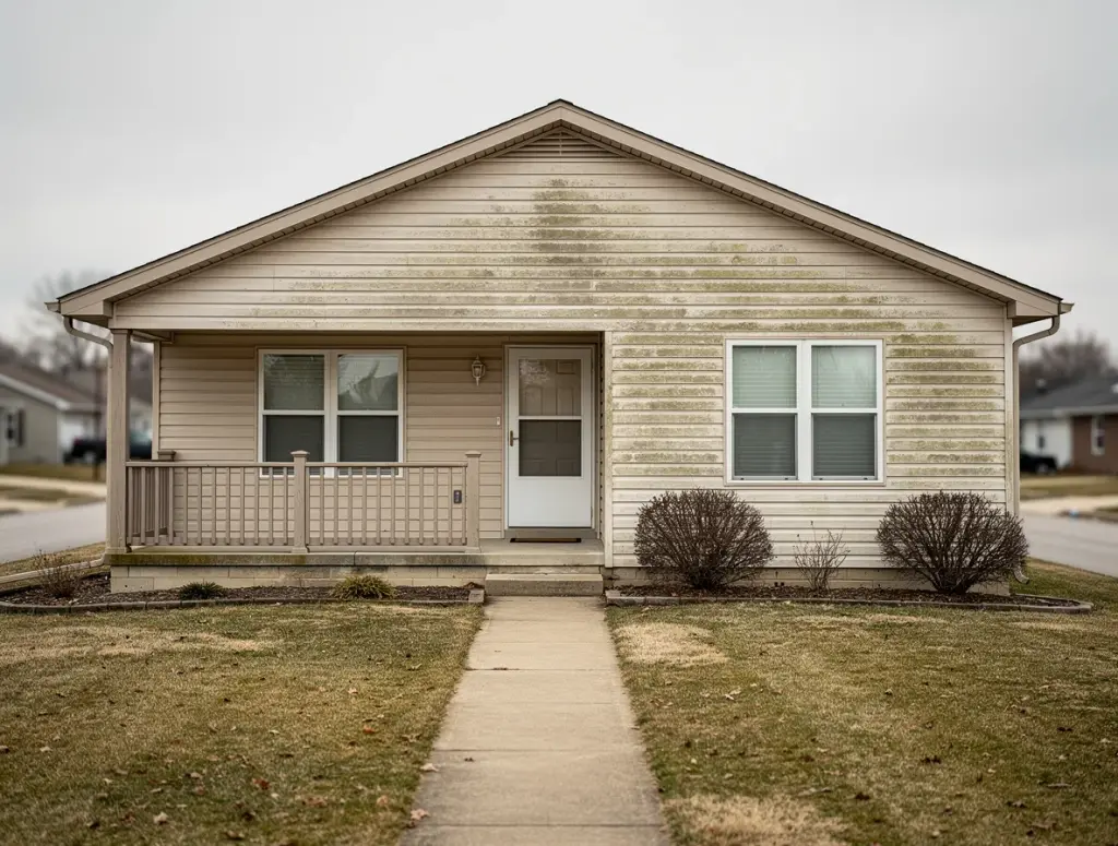 Original exterior photo with flat lighting before Deqor AI sky replacement enhancement
